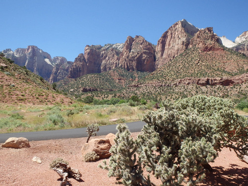 Riding south in the Virgin River Valley.