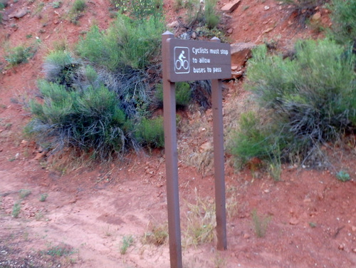 Cycling through Zion NP's Virgin Valley.