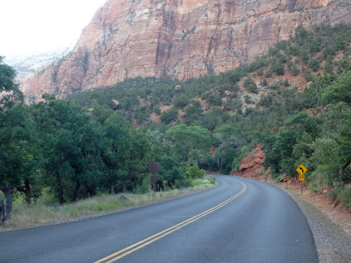 Cycling through Zion NP's Virgin Valley.