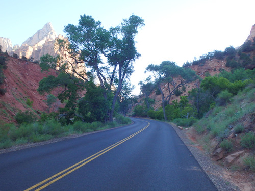 Cycling through Zion NP's Virgin Valley.