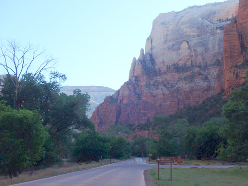 Cycling through Zion NP's Virgin Valley.