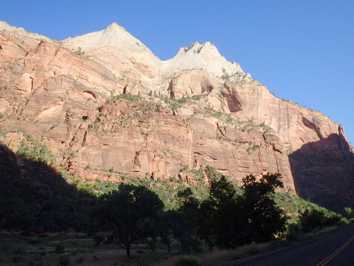 Cycling through Zion NP's Virgin Valley.