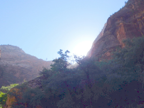 Cycling through Zion NP's Virgin Valley.