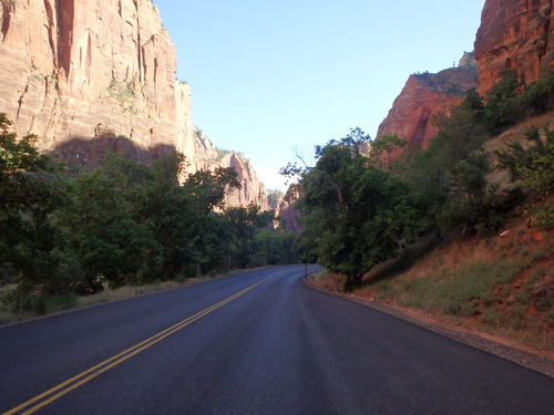 Cycling through Zion NP's Virgin Valley.