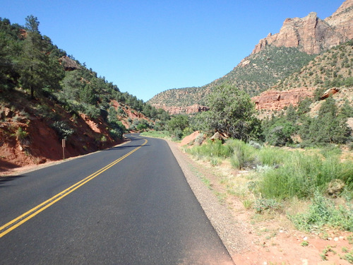 Cycling through Zion NP's Virgin Valley.