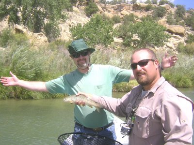 Dennis lands a Brown Trout.