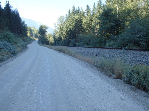 GDMBR: We finally got back to the Railroad Tracks which follow the Elk River.