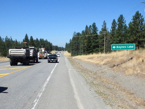 GDMBR: We will turn left here onto Kikomun Road toward the town of Baynes Lake.