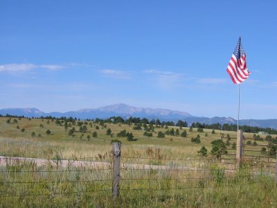 Pikes Peak view on the way to Fox Run Park.