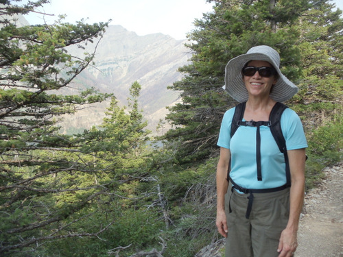 Terry on the Crypt Lake Trail.