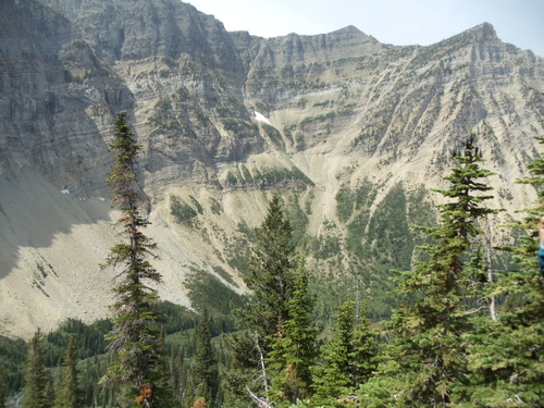 Still climbing, Crypt Falls viewed from a hight altitude.