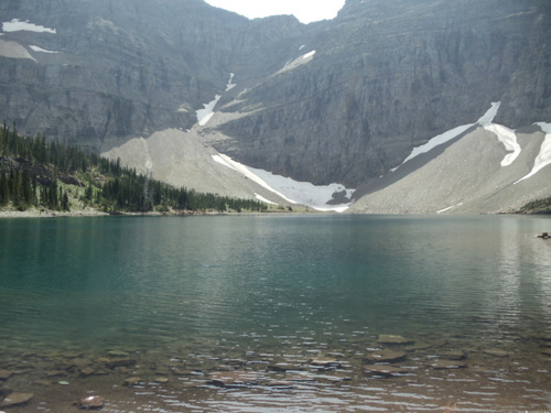 View of Crypt Lake from the north shore.