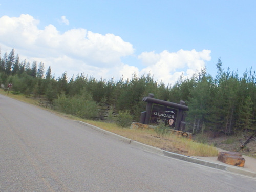 Over the shoulder photo, we're leaving Glacier NP.