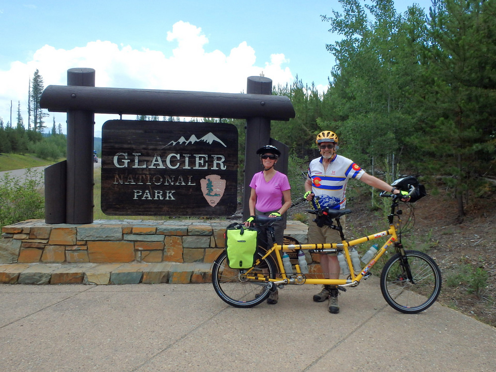 Dennis and Terry Struck at the northwest entrance to Glacier National Park (with the Bee).