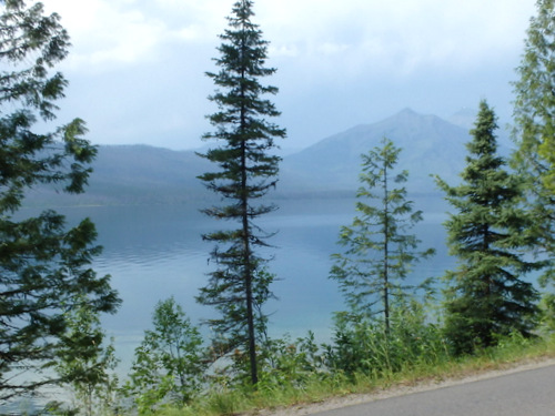 Lake McDonald on the left (south), on Going to the Sun Road.