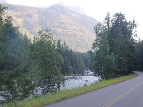 Heading east, more or less, on Going to the Sun Road.