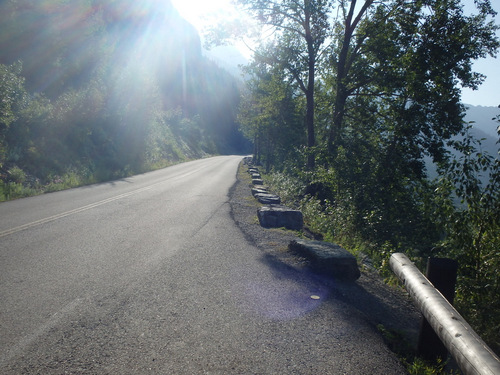 Climbing eastward on the Going to the Sun Road.