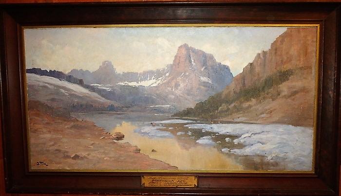 Many Glaciers Lodge Painting.