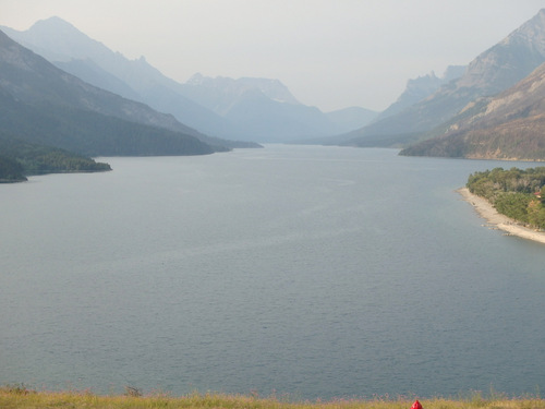 A morning view of Middle Waterton Lake.