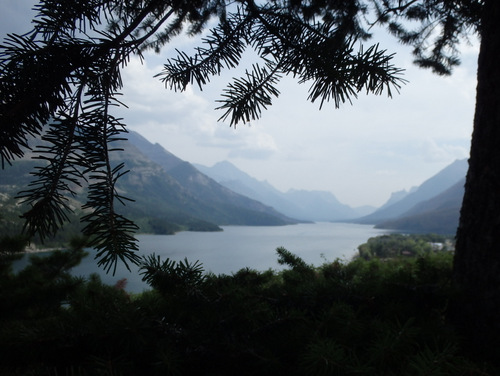 Artistic photo shot of Middle Waterton Lake.