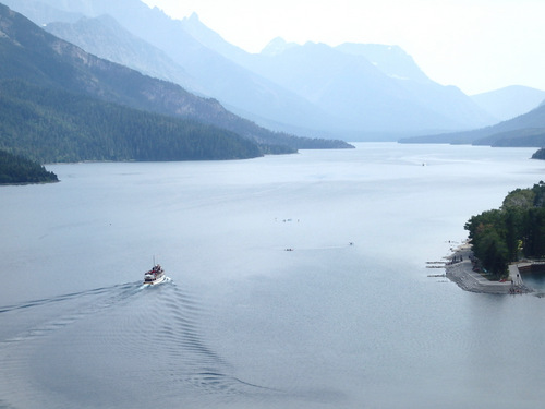 Terry was on this boat, heading to the trailhead for Crypt Lake.