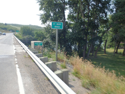 Crossing the St Mary River, still 6-7 miles to the town of St Mary.
