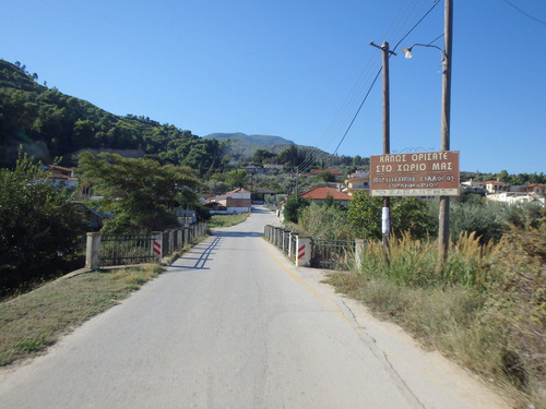 Our first Greek village and bike ride through it.