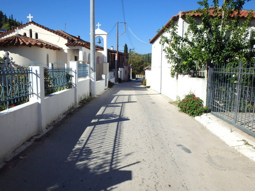 Our first Greek village and bike ride through it.