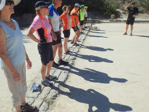 (L-R): Terry, Sharon, Craig, Sarah (Guide), Greg, (Lily-Hidden), (Don-Hidden), Linda.