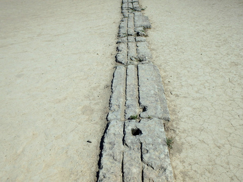 The Starting Line, a runner's toe had to be placed in each groove.