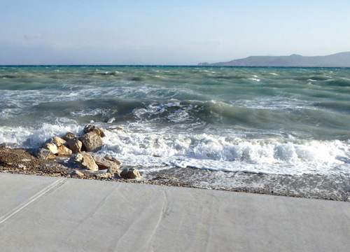 The sea is a little angry.