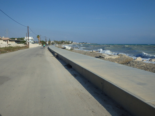 Riding along the coast.