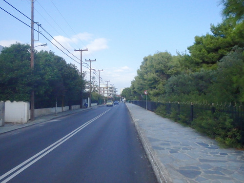 Cycling the Gulf of Corinth's coast.