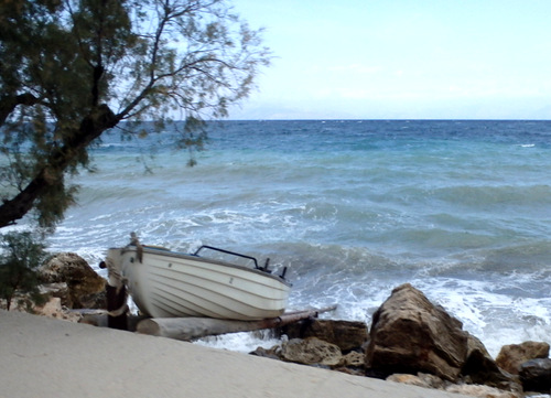 Cycling the Gulf of Corinth's coast.
