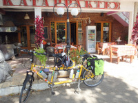 Dennis and Terry Struck and the Bee are visiting the Katarraktes Mountain Restaurant for Lunch in the Kalavrita Mountains