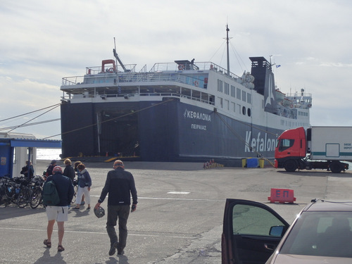 Our Ferry Ship and it is on standby, waiting for ocean waves to subside.