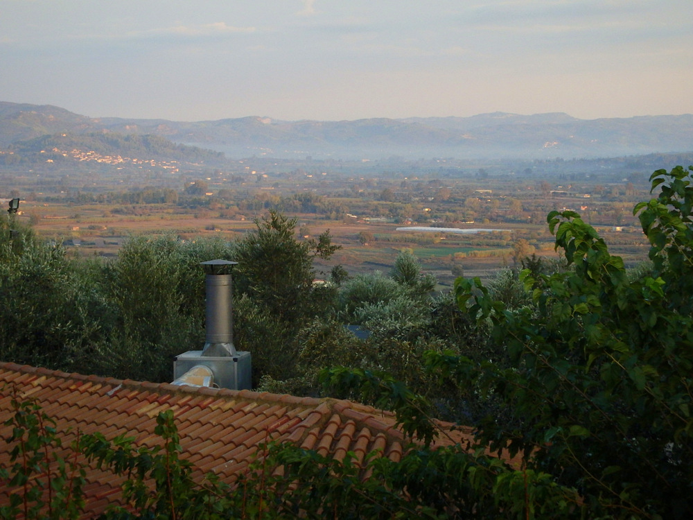 Our morning view of Olympia from our hotel, before departing by bus for the Corinth Train Station.