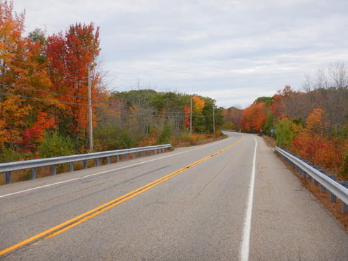 Southbound on a tandem in Maine.