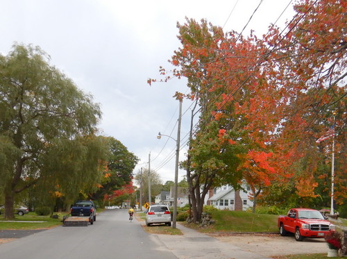 Southbound on a tandem in Maine.