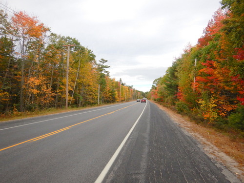 Southbound on a tandem in Maine.