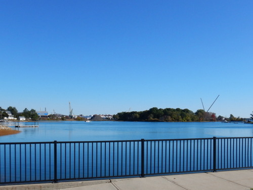 Riding east toward the Piscataqua River banks from Portsmouth.