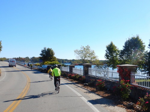 Riding East Toward the Piscataqua River banks.