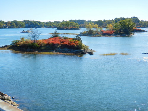 Riding East Toward the Piscataqua River banks.