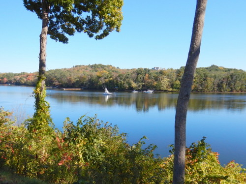 Merrimack River - We are riding downstream, now on the opposite side.