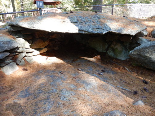 Man made stone laid ground structure.