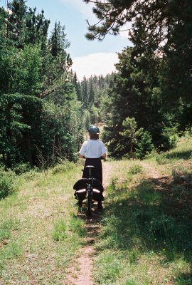 Terry on an old logging trail.