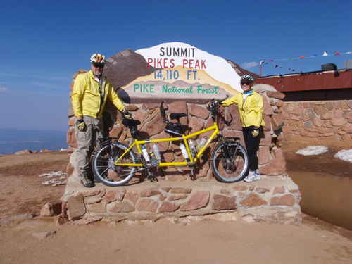 Dennis and Terry Struck, Summit, Pike's Peak, Colorado.