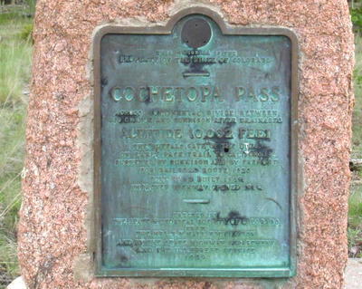 Plaque, commemorating Cochetopa Pass.