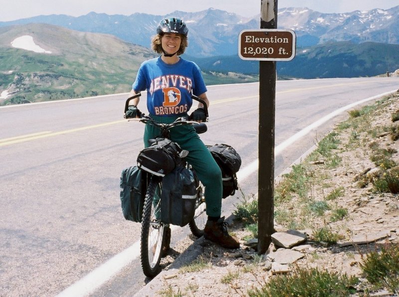 Terry at 12,000 Feet. Later
they took that sign down so no
one would stop on the road side. Terry at 12,000 Feet.