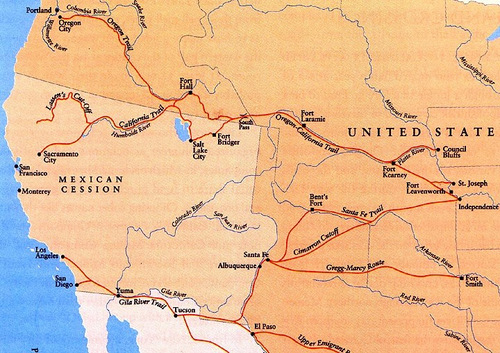 California-Oregon Trail Map.